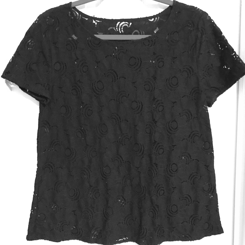 Black eyelet peplum